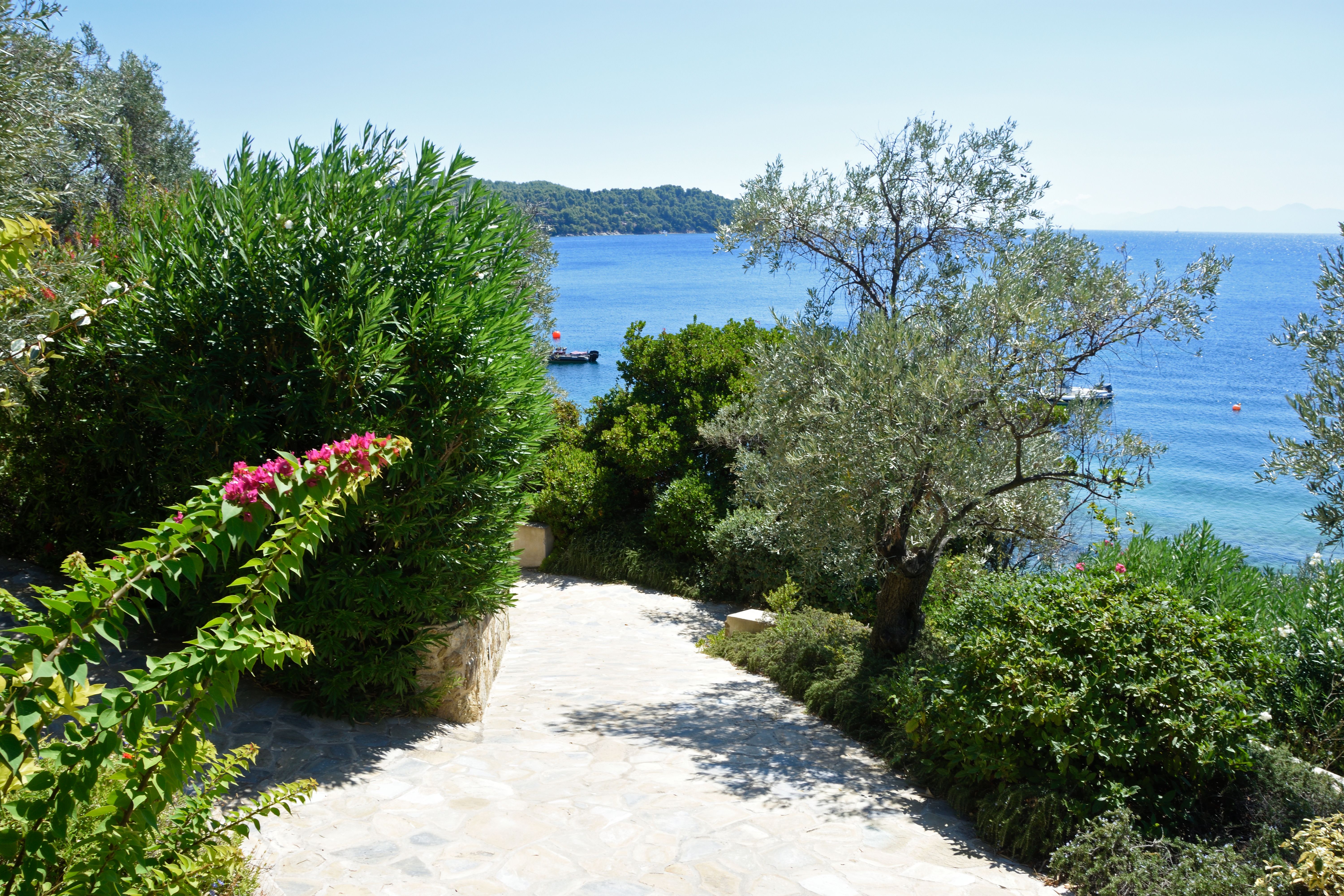 The garden path with a view of the sea