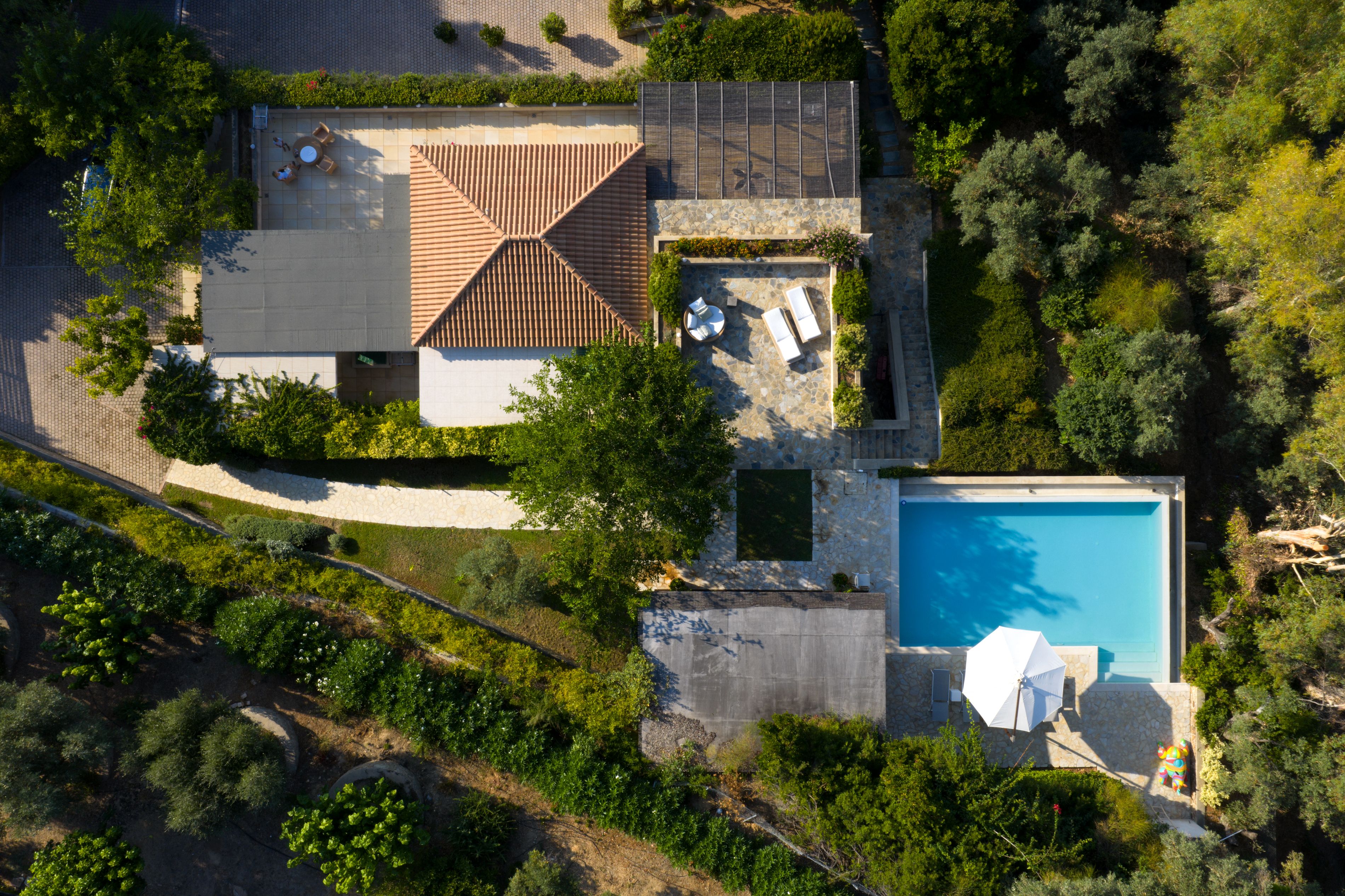 Villa GoldieLocks and its pool from directly above