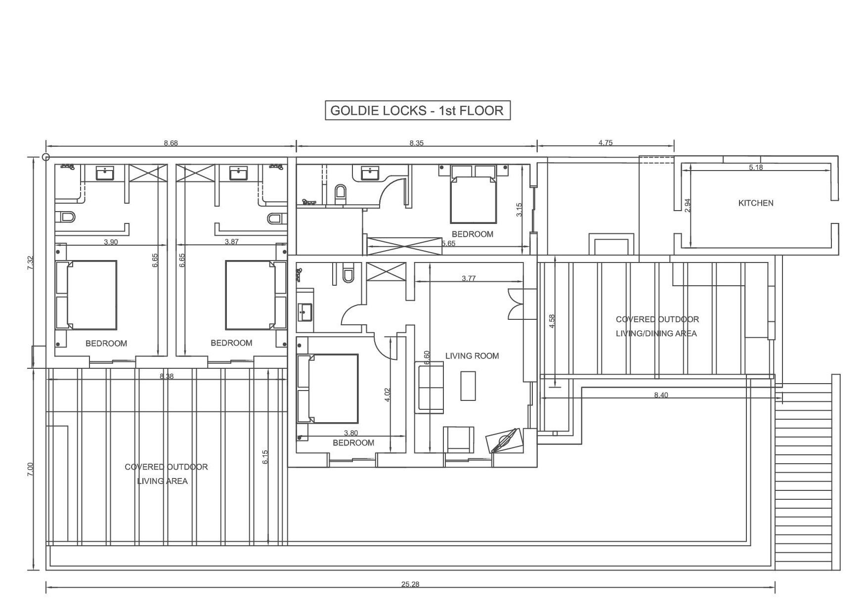 Villa GoldieLocks floor plan: First floor