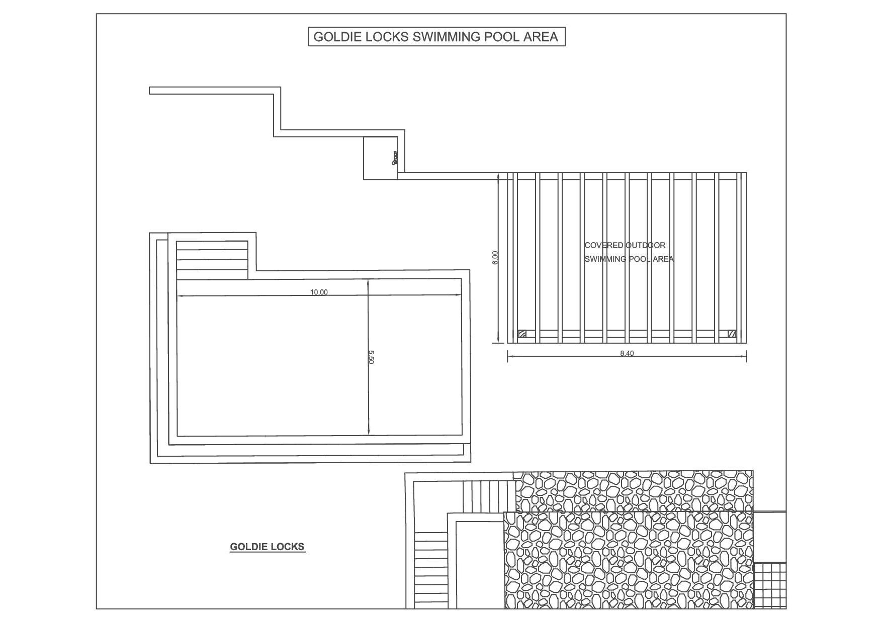 Villa GoldieLocks floor plan: Pool level